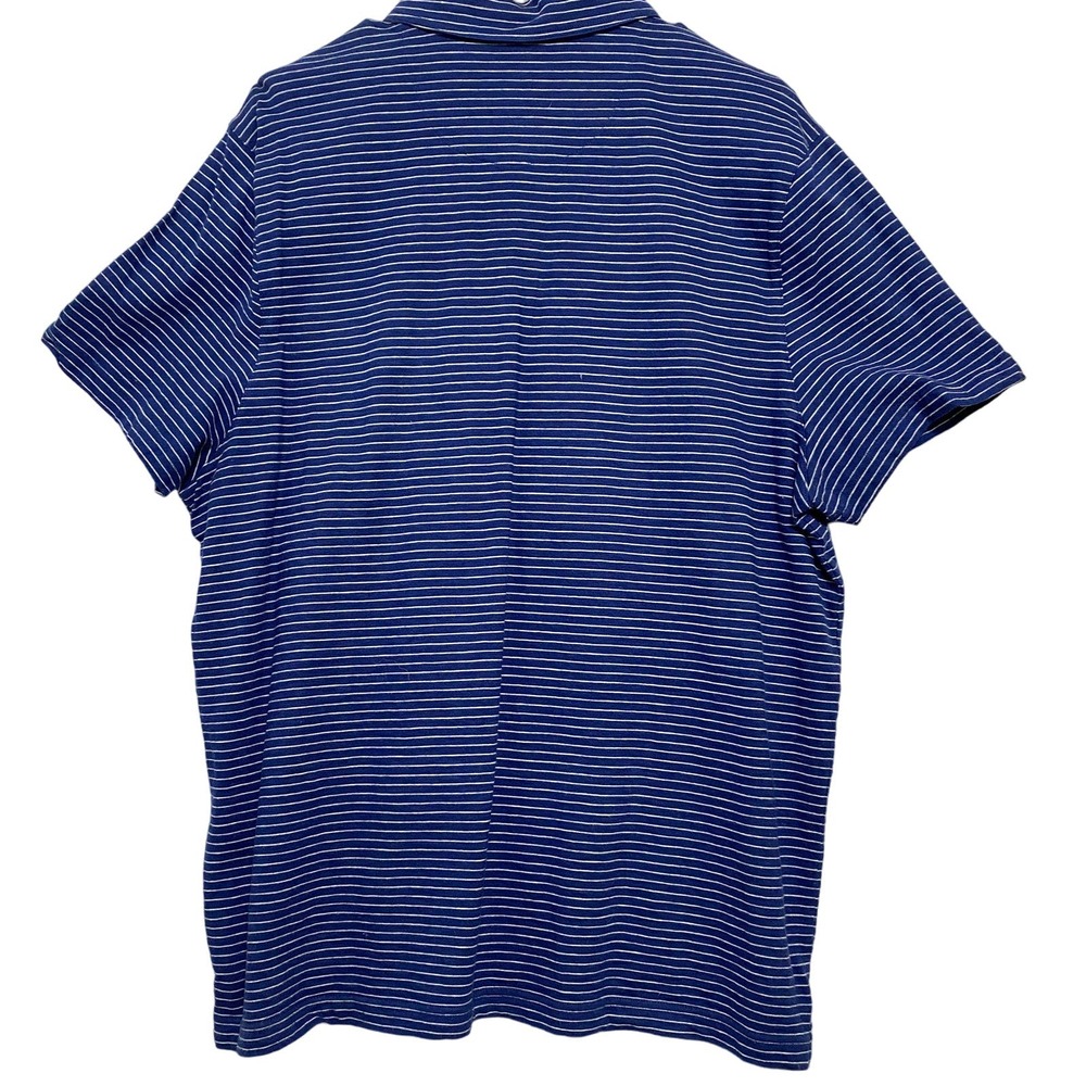 Michael Kors Polo Shirt Mens Striped Casual Blue XL - Picture 2 of 4